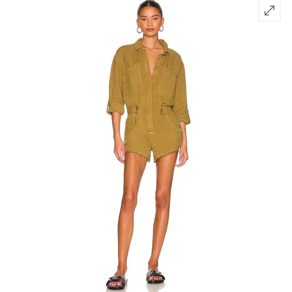 ✨NEW REVOLVE YFB YOUNG FABULOUS & BROKE RIVER ROMPER IN DIRTY OLIVE S